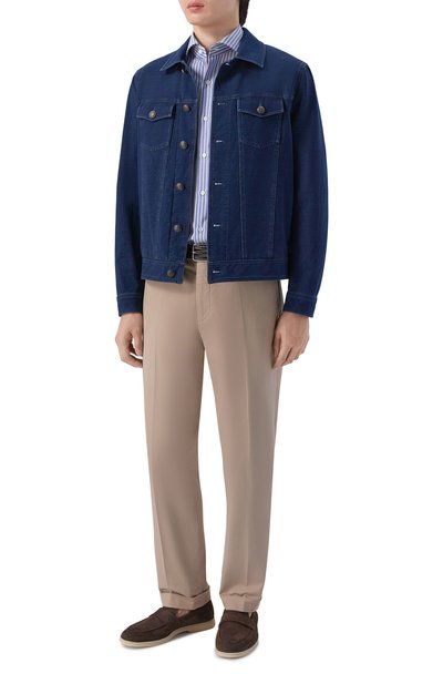 Хлопковая сорочка FINAMORE 1925 синего цвета по цене 46050 руб., арт. NAP0LI 1 EDUARD0 Z L/C0728, фото 2 Хлопковая сорочка FINAMORE 1925, арт. NAP0LI 1 EDUARD0 Z L/C0728, фото 2