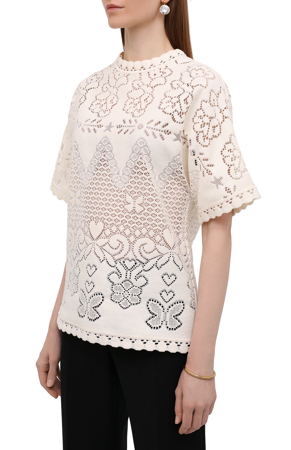 Хлопковый топ VALENTINO, арт. XB3AE6S56U6, фото 3