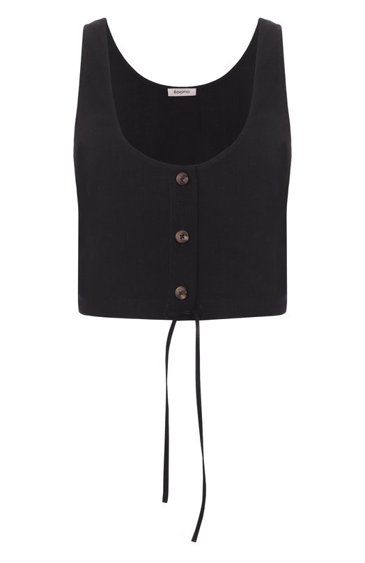 Топ изо льна и вискозы EDOMO T002112SS25 Чёрный T002112SS25