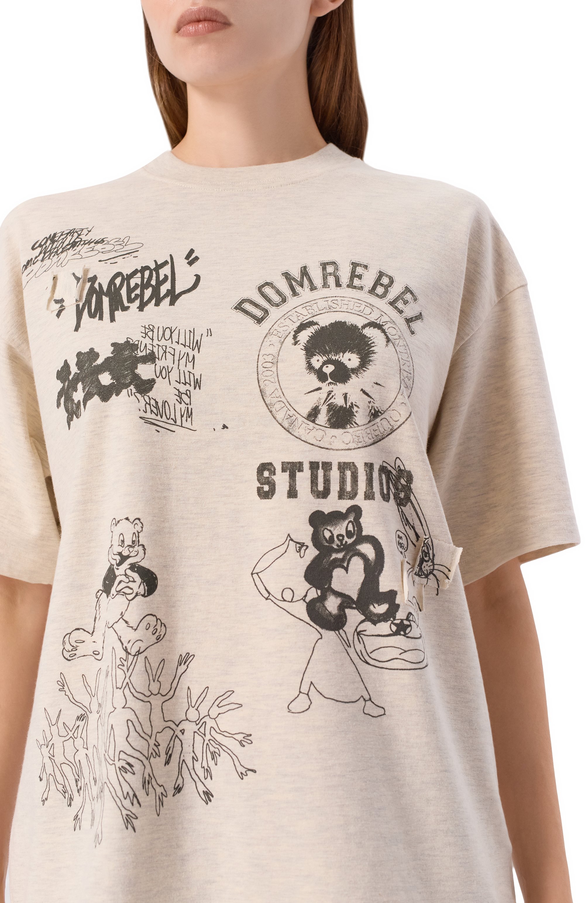 Хлопковая футболка DOMREBEL, арт. VARSITY BEAR T-SHIRT, фото 5