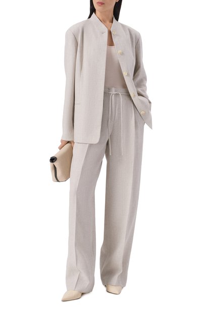 Жакет изо льна и вискозы 12 STOREEZ серого цвета по цене 29000 руб., арт. 137026, фото 2 Жакет изо льна и вискозы 12 STOREEZ, арт. 137026, фото 2