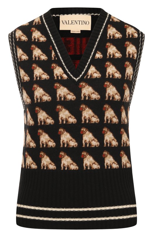 Шерстяной жилет Valentino 7B3K400P9K3 Чёрный 7B3K400P9K3