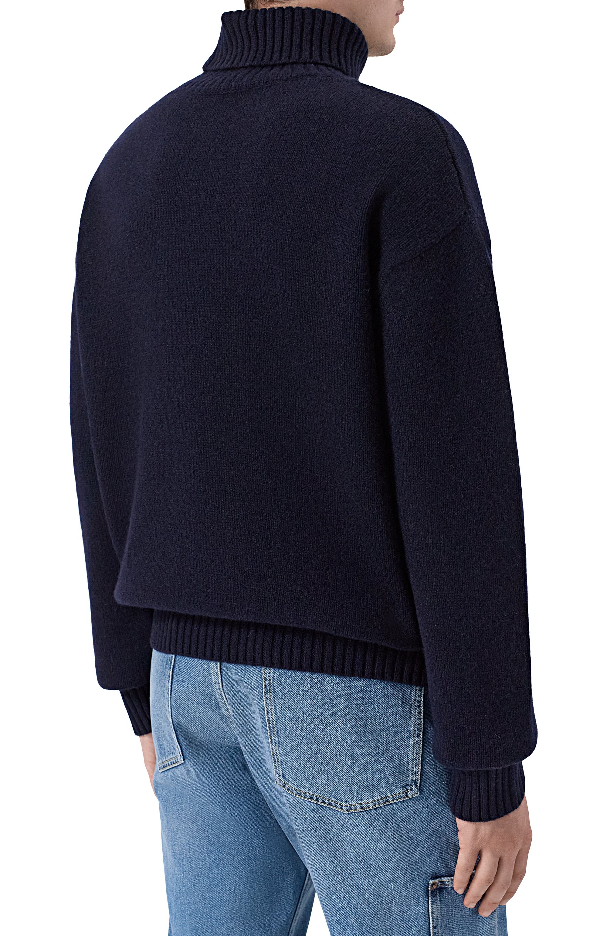 Шерстяной свитер SPORTY AND RICH темно-синего цвета по цене 49950 руб., арт. WS08262302BL106, фото 4 Шерстяной свитер SPORTY AND RICH, арт. WS08262302BL106, фото 4