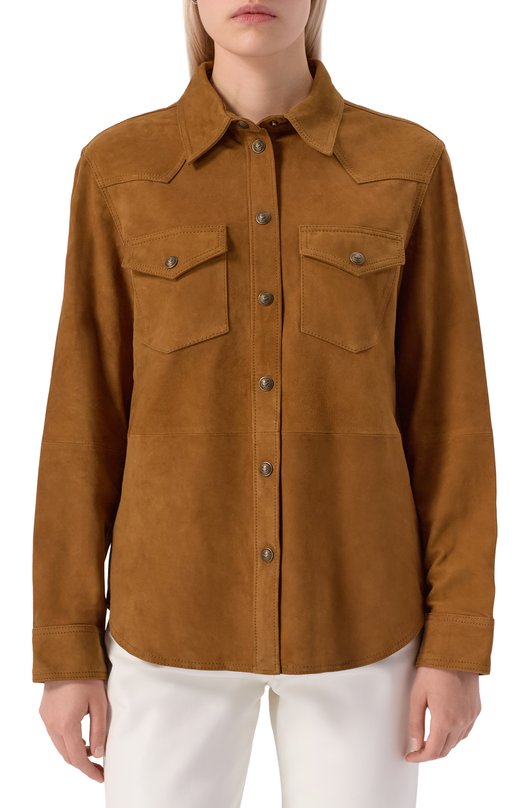 Замшевая рубашка Zadig and Voltaire RWSH01033 Коричневый  RWSH01033 Фото 3