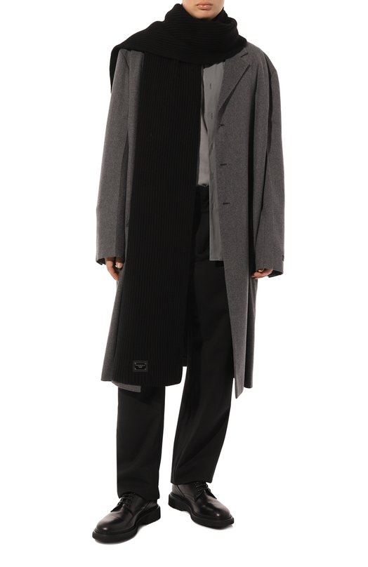 Шарф из шерсти и кашемира Dolce & Gabbana GXK64T/JEMQ5 Чёрный  GXK64T/JEMQ5 Фото 3