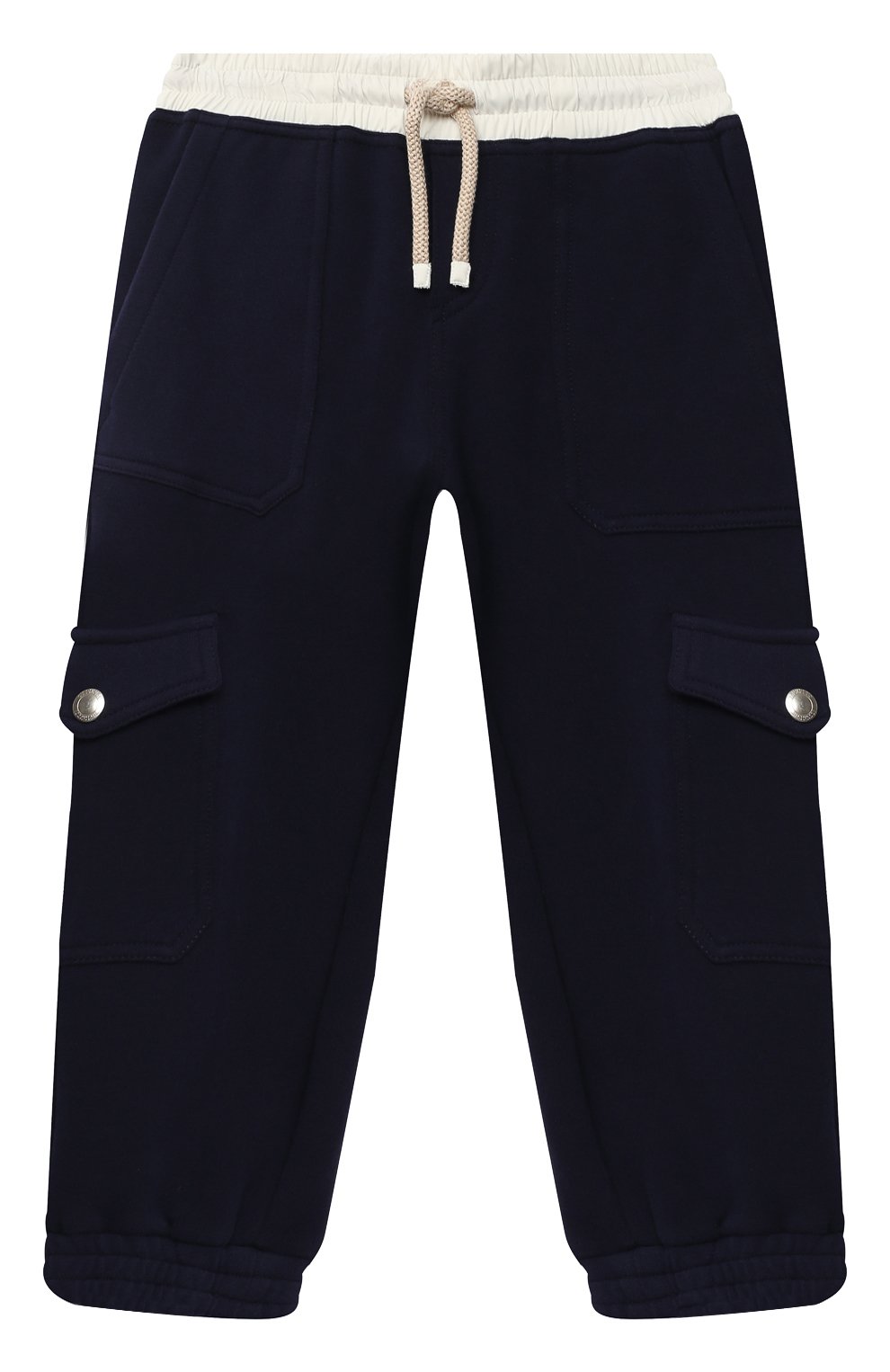 Хлопковые брюки-карго BRUNELLO CUCINELLI синего цвета по цене 47950 руб., арт. BE848E309B, фото 1 Хлопковые брюки-карго BRUNELLO CUCINELLI, арт. BE848E309B, фото 1