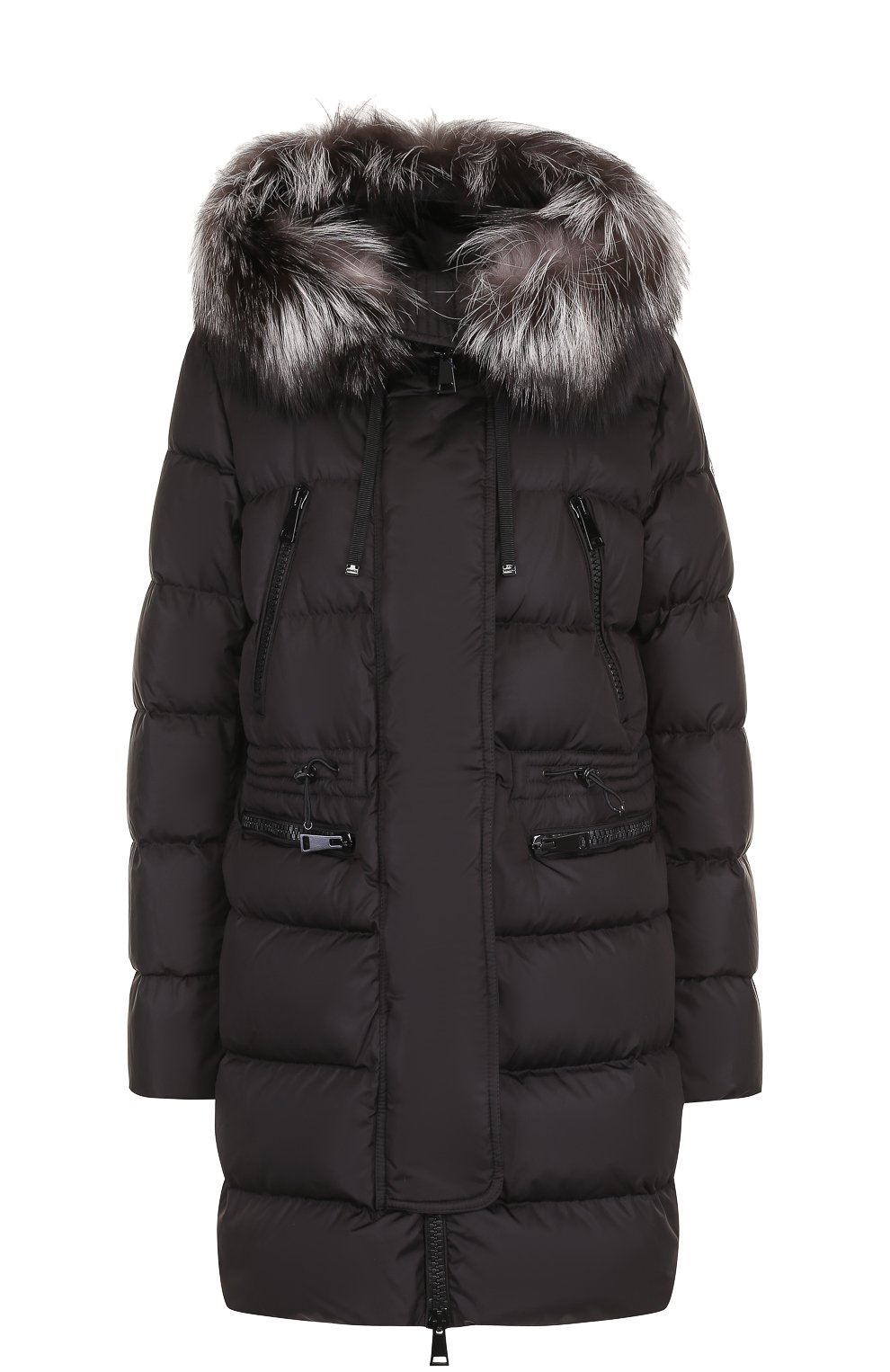 Приталенный стеганый пуховик с меховой отделкой капюшона MONCLER, арт. C2-093-49885-25-54155, фото 1