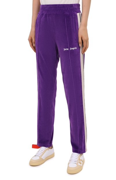Хлопковые брюки PALM ANGELS фиолетового цвета по цене 37600 руб., арт. PWCA035F20FAB0033701, фото 3 Хлопковые брюки PALM ANGELS, арт. PWCA035F20FAB0033701, фото 3
