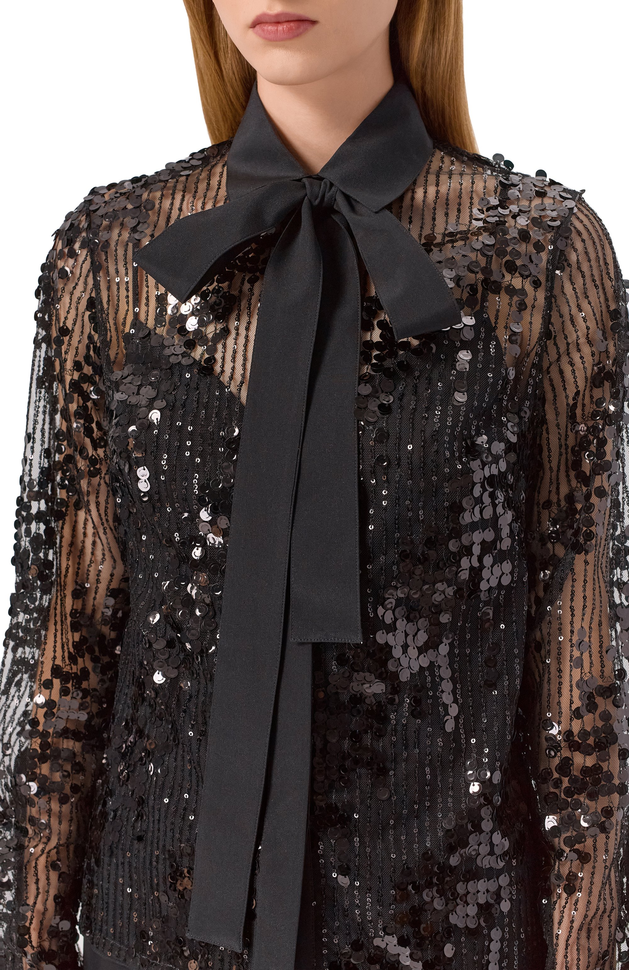 Блузка с отделкой пайетками ELIE SAAB, арт. SH127NP25/PA010, фото 5