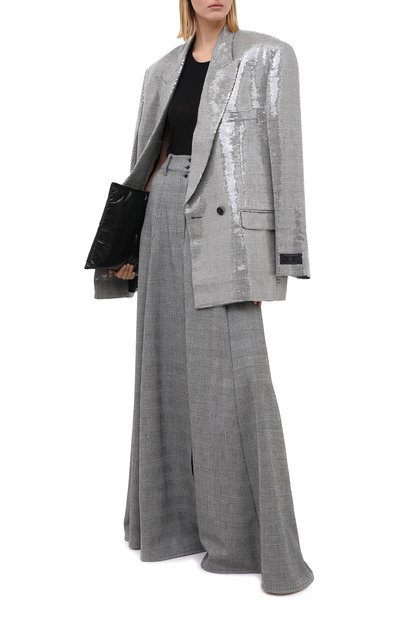 Шерстяная юбка VETEMENTS, арт. WAH21SK111 1205/BLACK/WHITE CHECK, фото 3
