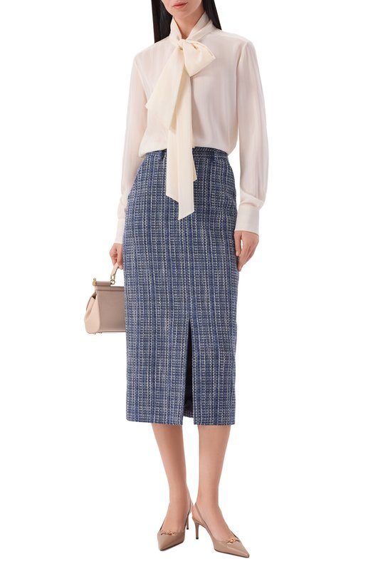 Твидовая юбка Kiton D61212K0934G Синий  D61212K0934G Фото 2