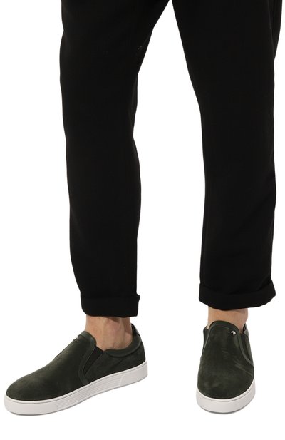 Замшевые слипоны STEFANO RICCI темно-зеленого цвета по цене 108000 руб., арт. UF50_G2261/SDPWY, фото 3 Замшевые слипоны STEFANO RICCI, арт. UF50_G2261/SDPWY, фото 3