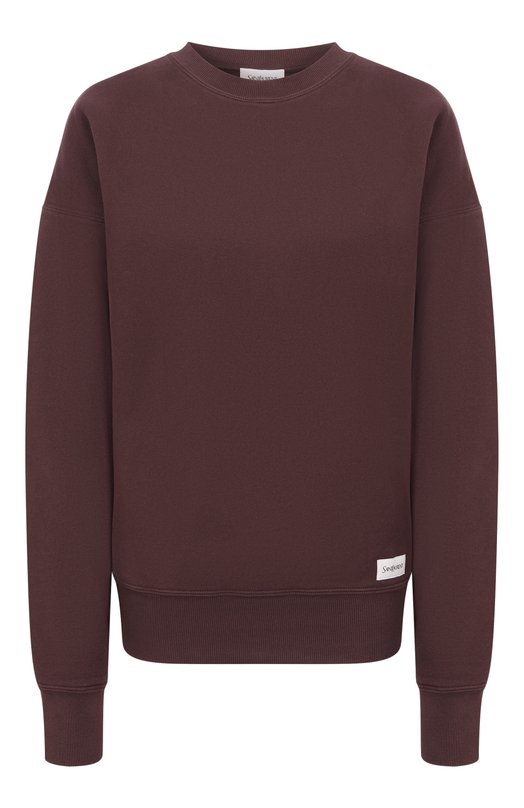 Хлопковый свитшот Saint Laurent 807761/Y36SV Коричневый 807761/Y36SV