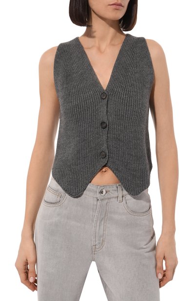Жилет LESYANEBO серого цвета по цене 9400 руб., арт. FW22/KNIT008, фото 3 Жилет LESYANEBO, арт. FW22/KNIT008, фото 3