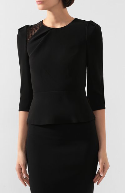 Блузка ROLAND MOURET черного цвета по цене 92100 руб., арт. PS20/S0833/F0382, фото 3 Блузка ROLAND MOURET, арт. PS20/S0833/F0382, фото 3
