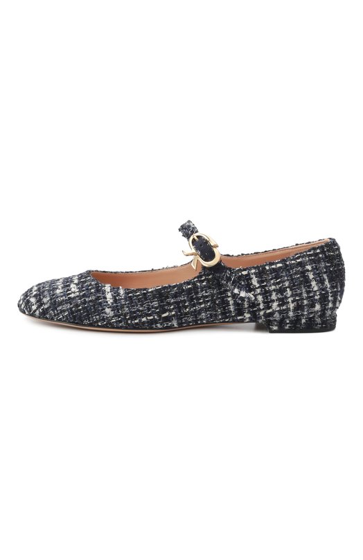 Текстильные балетки Mary Ribbon Gianvito Rossi G22164.05RIC.BCLDENI Синий  G22164.05RIC.BCLDENI Фото 4