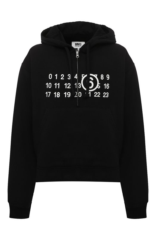 Хлопковое худи MM6 S52GU0204/S25387 Чёрный S52GU0204/S25387