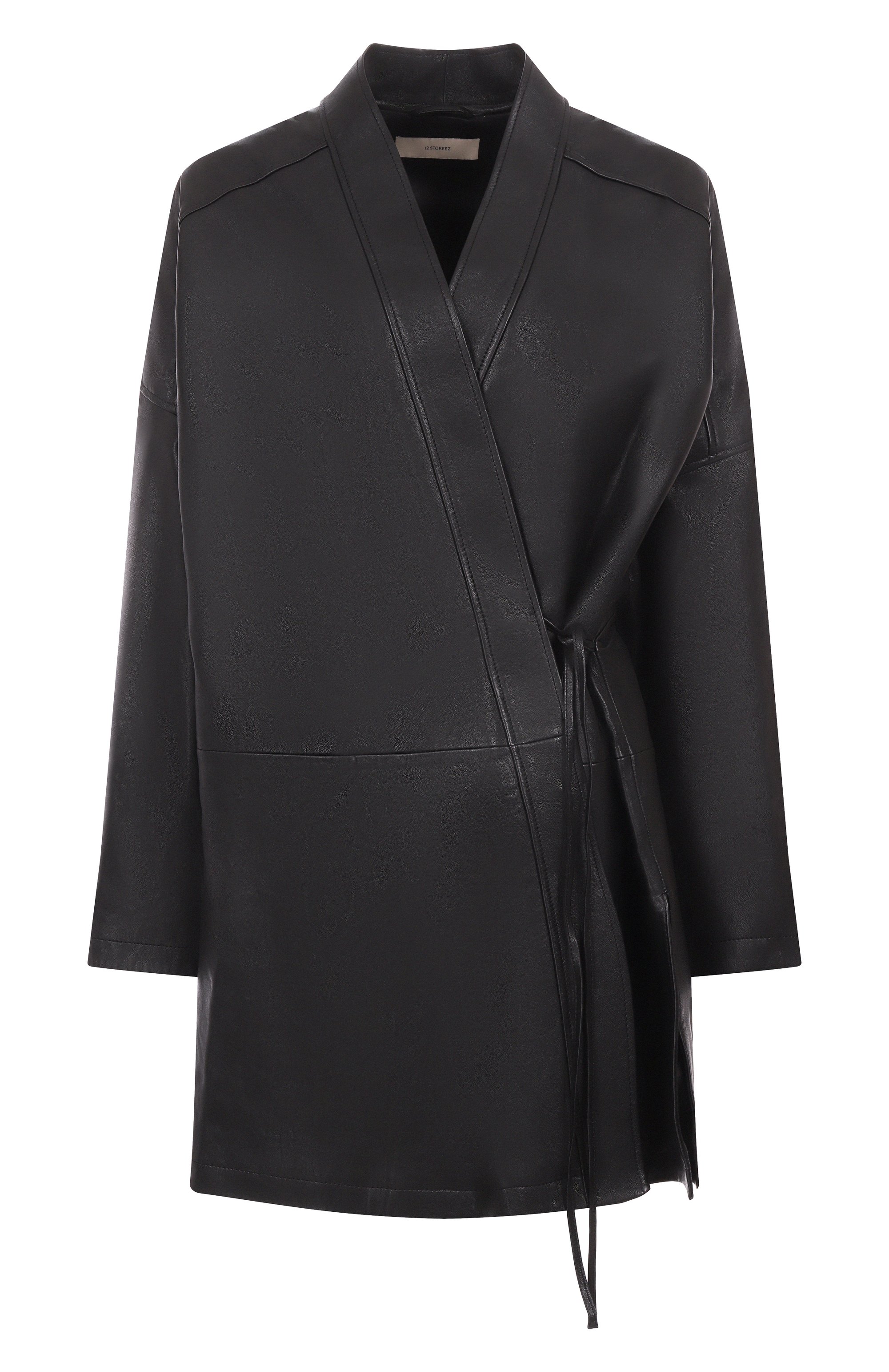 Кожаная куртка 12 STOREEZ черного цвета по цене 120000 руб., арт. 124049, фото 1 Кожаная куртка 12 STOREEZ, арт. 124049, фото 1