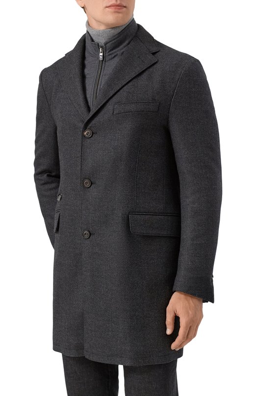 Шерстяное пальто Corneliani 261590-2612500 Серый  261590-2612500 Фото 3