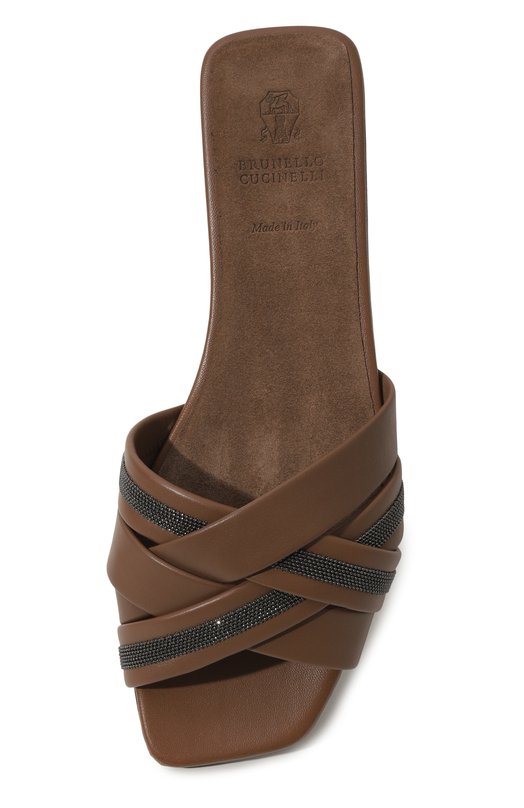 Кожаные шлепанцы Brunello Cucinelli MZSKCB1302 Коричневый  MZSKCB1302 Фото 6