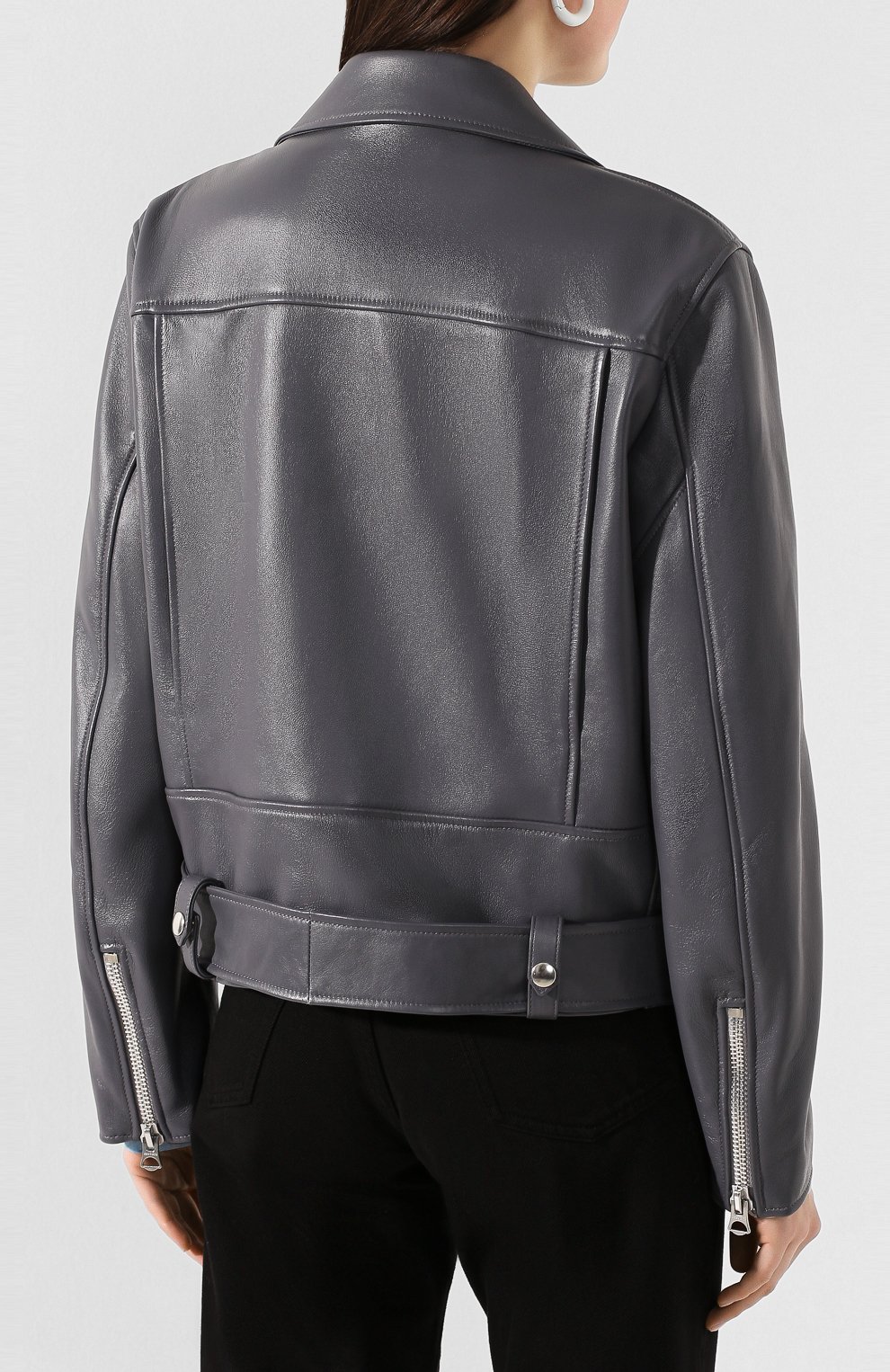 Кожаная куртка ACNE STUDIOS серого цвета по цене 219000 руб., арт. A70011/W, фото 4 Кожаная куртка ACNE STUDIOS, арт. A70011/W, фото 4