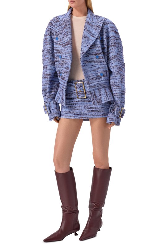 Твидовая юбка ROWEN ROSE SKR_RR422_S/TWEED Голубой  SKR_RR422_S/TWEED Фото 2