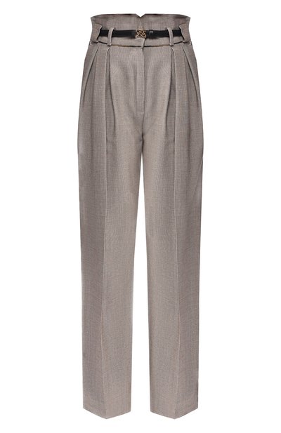Женские брюки из смеси шерсти и хлопка FENDI, арт. FR6242 A5XD