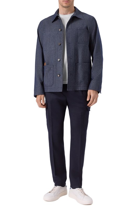 Шерстяные брюки-карго Andrea Campagna SPIAGGIA 1P CARG0/AN1514 Синий  SPIAGGIA 1P CARG0/AN1514 Фото 2