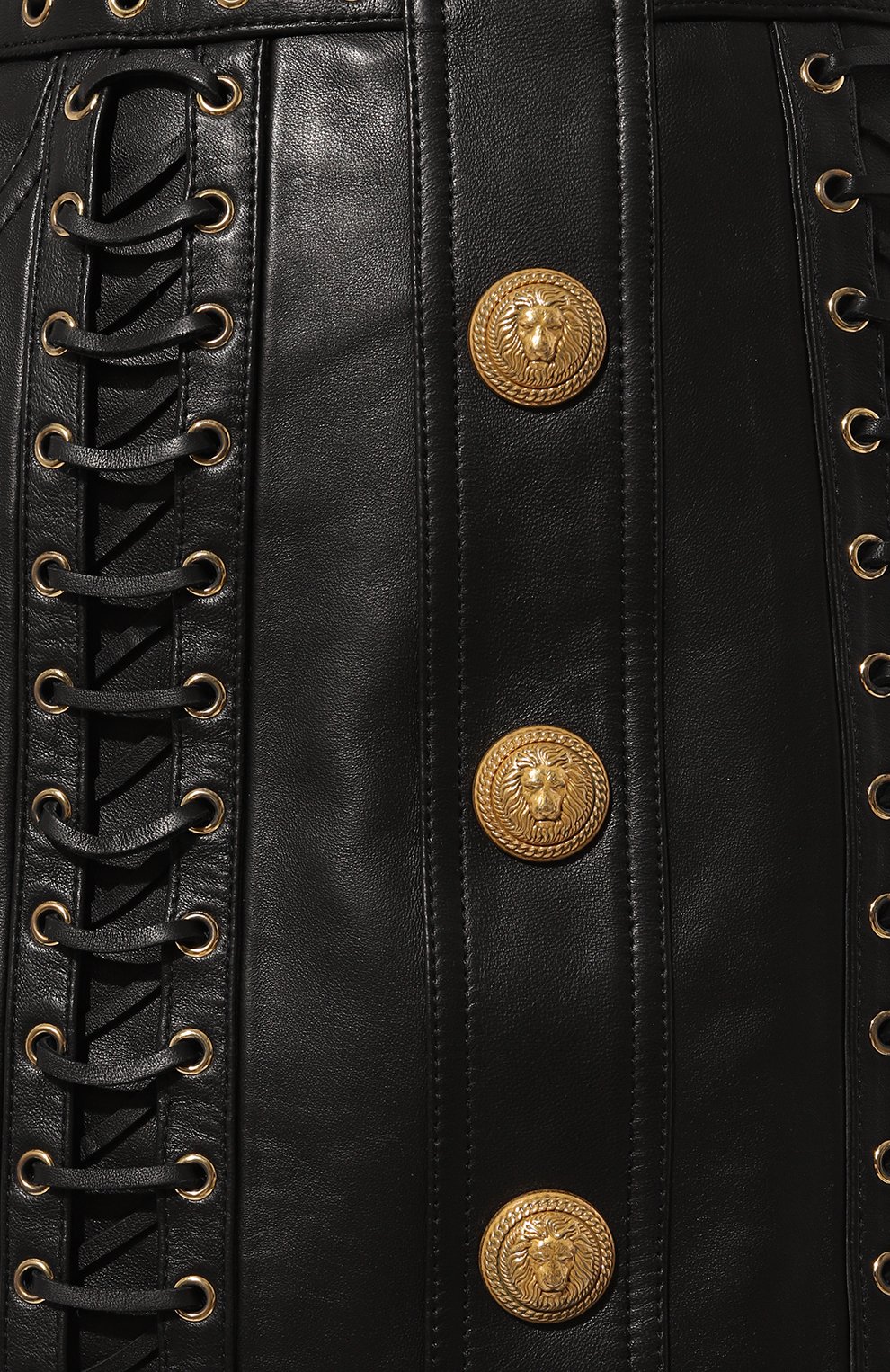 Кожаная юбка BALMAIN, арт. AF0LB840LB24, фото 5