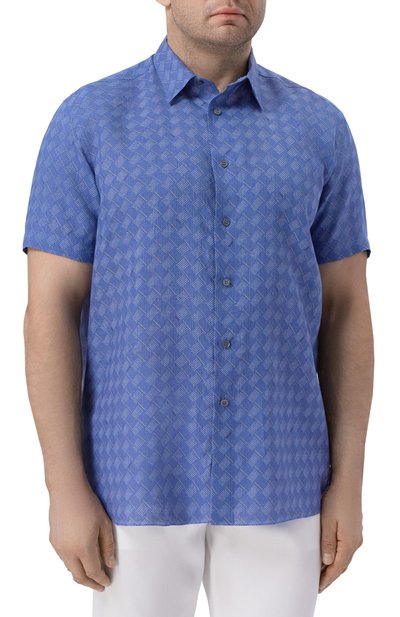 Льняная рубашка ZILLI синего цвета по цене 133000 руб., арт. SP0Z01M080087070F_002, фото 3 Льняная рубашка ZILLI, арт. SP0Z01M080087070F_002, фото 3