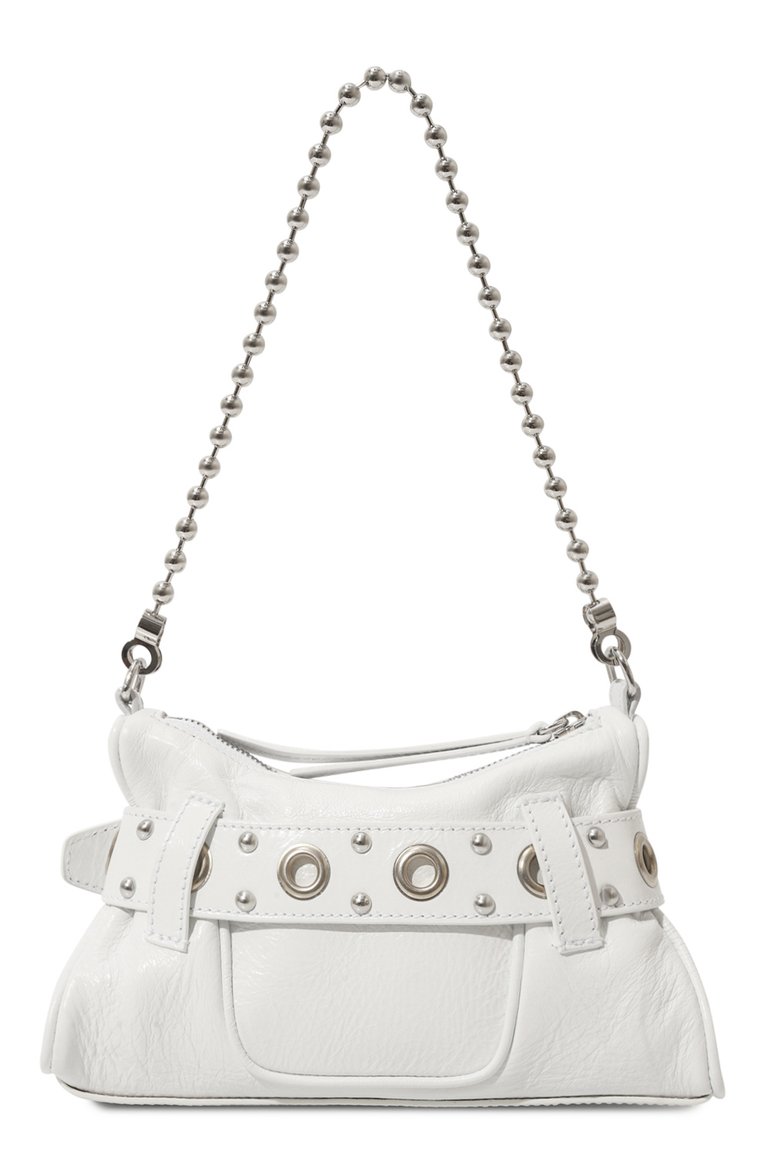 Женская сумка gothic DSQUARED2 белого цвета, арт. CLW0031/01500001 | Фото 6 (Материал: Натуральная кожа; Ремень/цепочка: На ремешке; Размер: small; Драгоценные камни: Проставлено; Материал сплава: Проставл�ено)