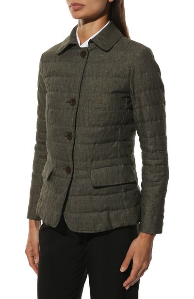 Пуховая куртка HERNO хаки цвета по цене 89950 руб., арт. PI001469D/17105, фото 3 Пуховая куртка HERNO, арт. PI001469D/17105, фото 3