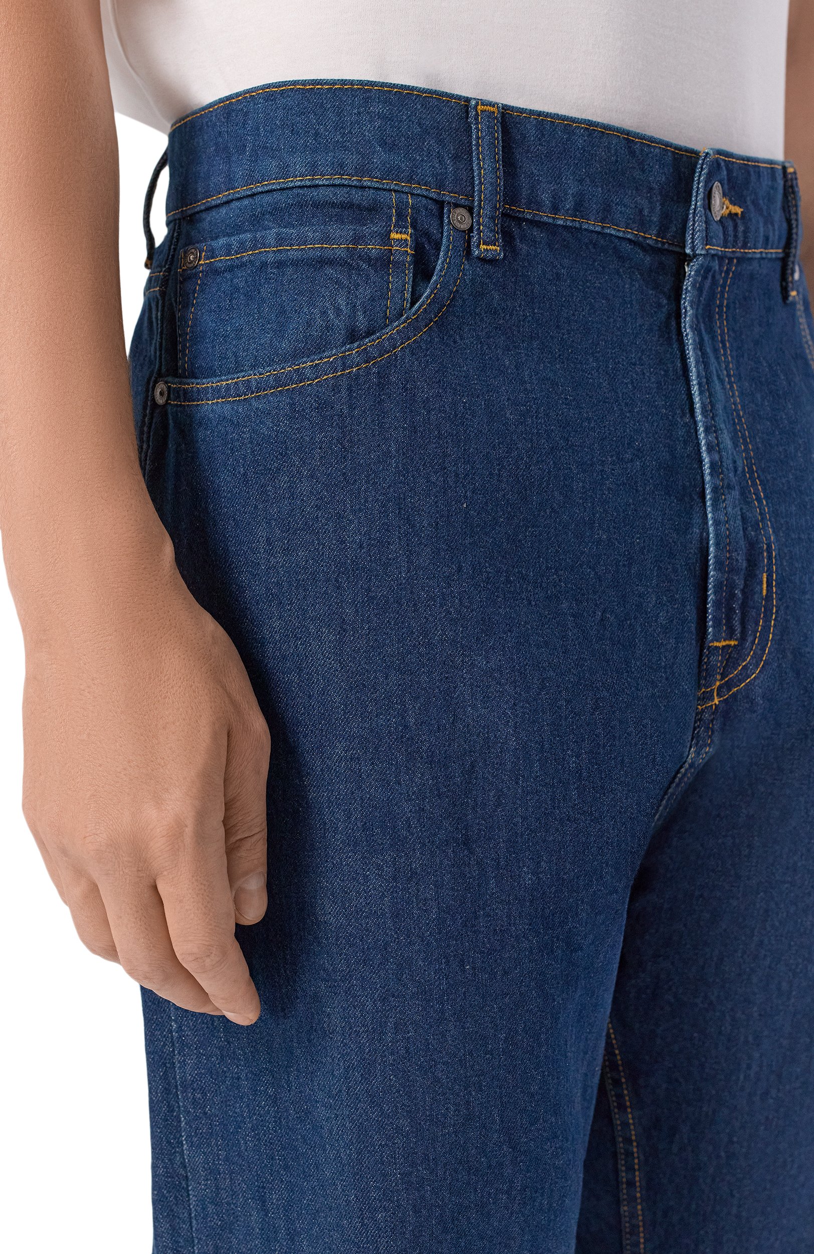 Джинсы straight 7 FOR ALL MANKIND темно-синего цвета по цене 31900 руб., арт. 7TD80066-3K1, фото 5 Джинсы straight 7 FOR ALL MANKIND, арт. 7TD80066-3K1, фото 5