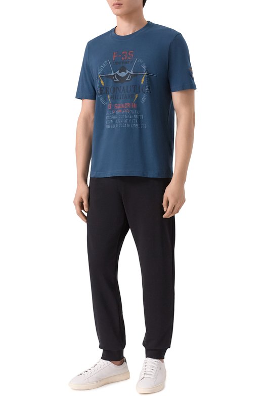 Хлопковая футболка Aeronautica Militare TS2536UJ00641 Синий  TS2536UJ00641 Фото 2