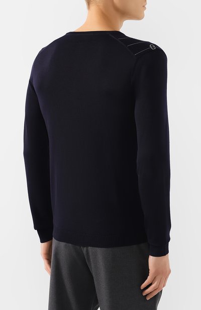 Шерстяной пуловер GUCCI синего цвета по цене 112320 руб., арт. 576902/XKAUM, фото 4 Шерстяной пуловер GUCCI, арт. 576902/XKAUM, фото 4