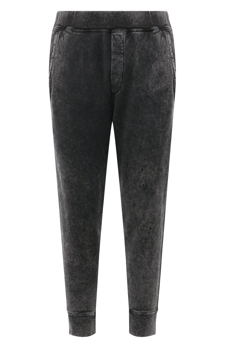 Мужские хлопковые джоггеры DSQUARED2 серого цвета, арт. S71KB0562/S25030 | Фото 1 (Длина (брюки, джинсы): Укороченные; Материал внешний: Хлопок; Стили: Кэжуэл; Силуэт М (брюки): Джоггеры)