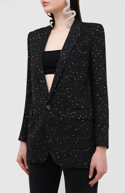 Жакет с пайетками SAINT LAURENT черного цвета по цене 346000 руб., арт. 517740/Y1A03, фото 3 Жакет с пайетками SAINT LAURENT, арт. 517740/Y1A03, фото 3