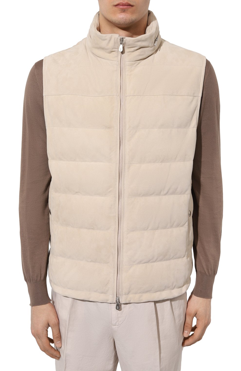 Замшевый жилет BRUNELLO CUCINELLI светло-бежевого цвета по цене 464000 руб., арт. M0PCL1924, фото 3 Замшевый жилет BRUNELLO CUCINELLI, арт. M0PCL1924, фото 3