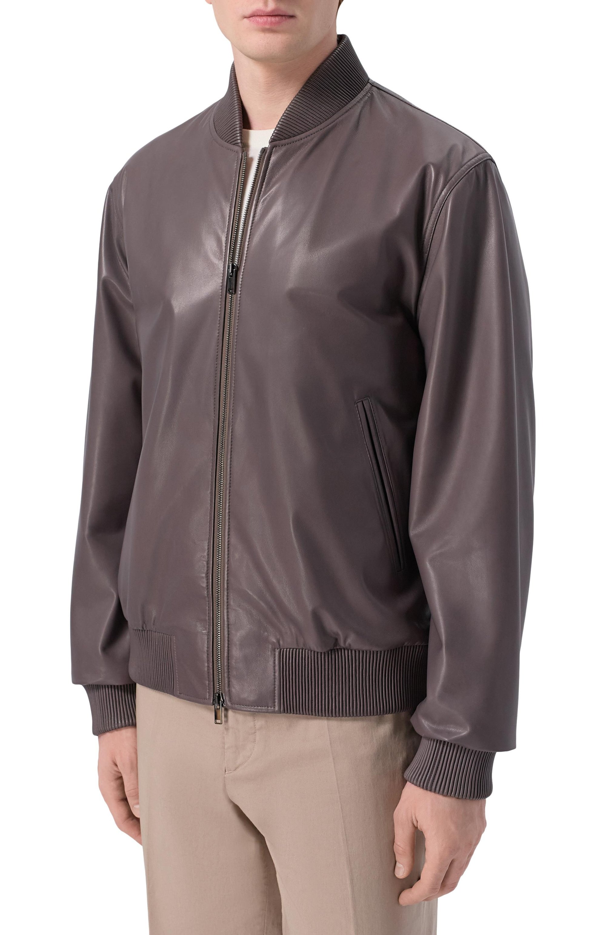 Кожаный бомбер MVST, арт. M25.1PM.0009/BIG SIZE/CREAM NAPA, фото 3