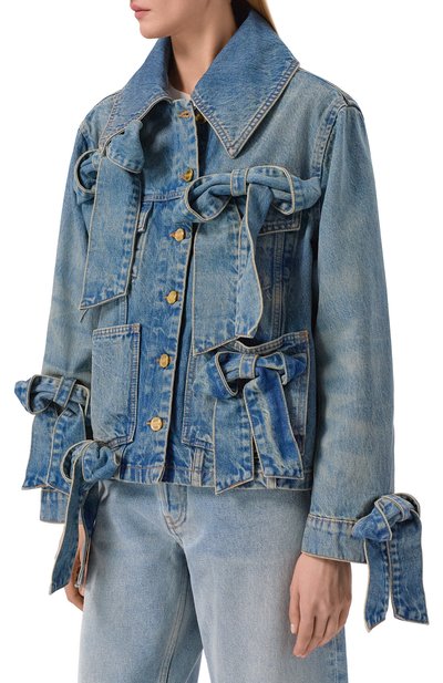 Джинсовая куртка GANNI синего цвета по цене 59950 руб., арт. A1010057, фото 3 Джинсовая куртка GANNI, арт. A1010057, фото 3