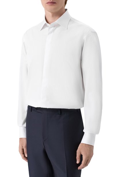 Хлопковая сорочка GIORGIO ARMANI белого цвета по цене 84350 руб., арт. GM003599/TE11188, фото 3 Хлопковая сорочка GIORGIO ARMANI, арт. GM003599/TE11188, фото 3
