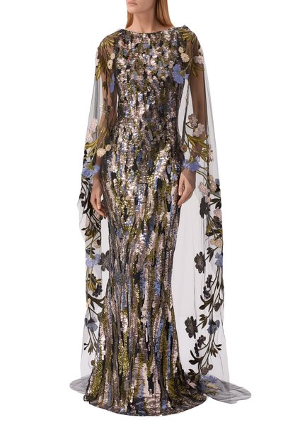 Платье с отделкой пайетками ELIE SAAB, арт. D1354EP26/YA072, фото 2
