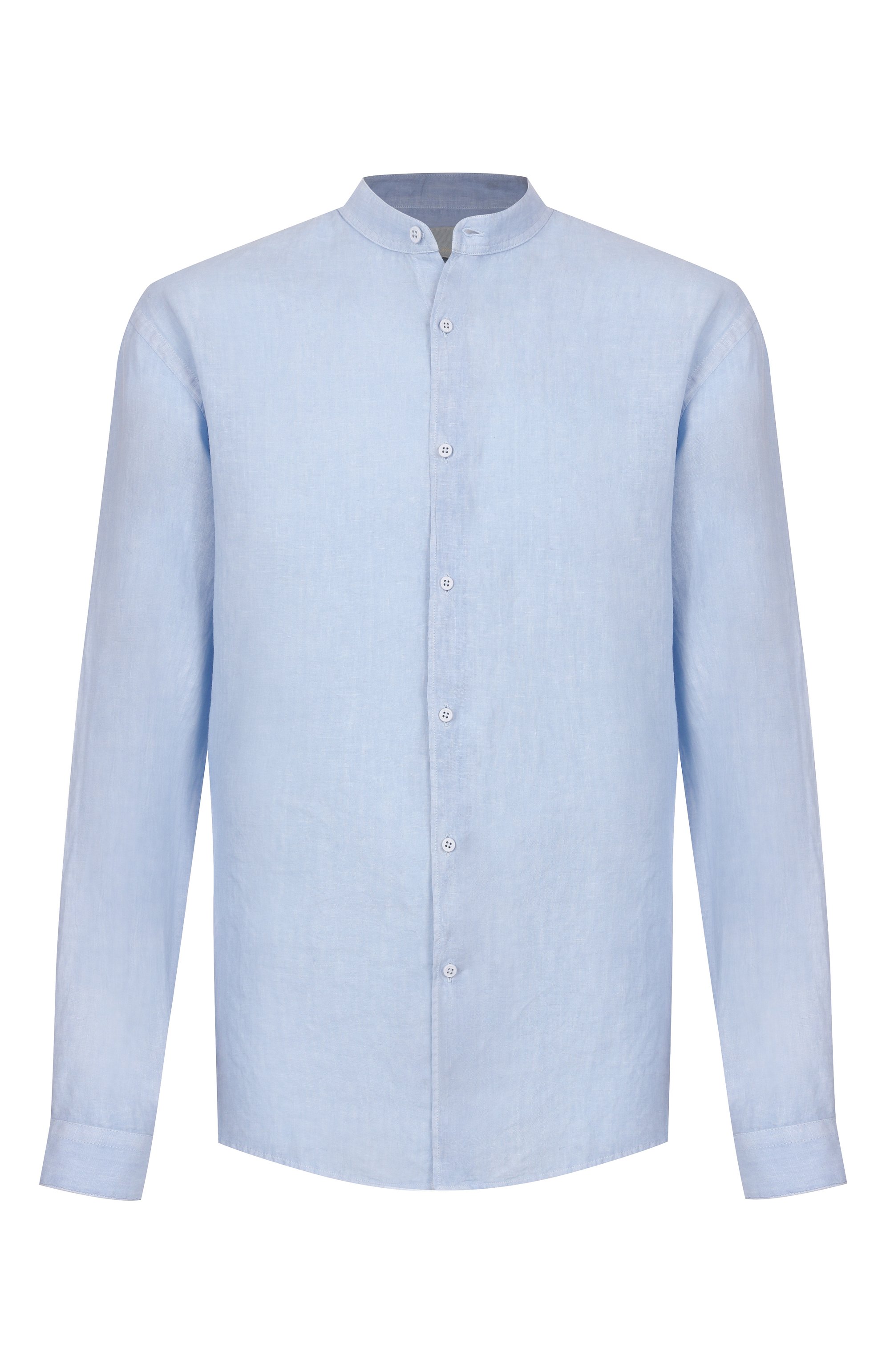 Льняная рубашка INLINUM голубого цвета по цене 24950 руб., арт. D0MENIC0_5, фото 1 Льняная рубашка INLINUM, арт. D0MENIC0_5, фото 1