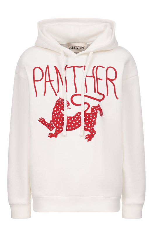 Хлопковое худи Valentino 8B3MF25H/A53 Кремовый 8B3MF25H/A53