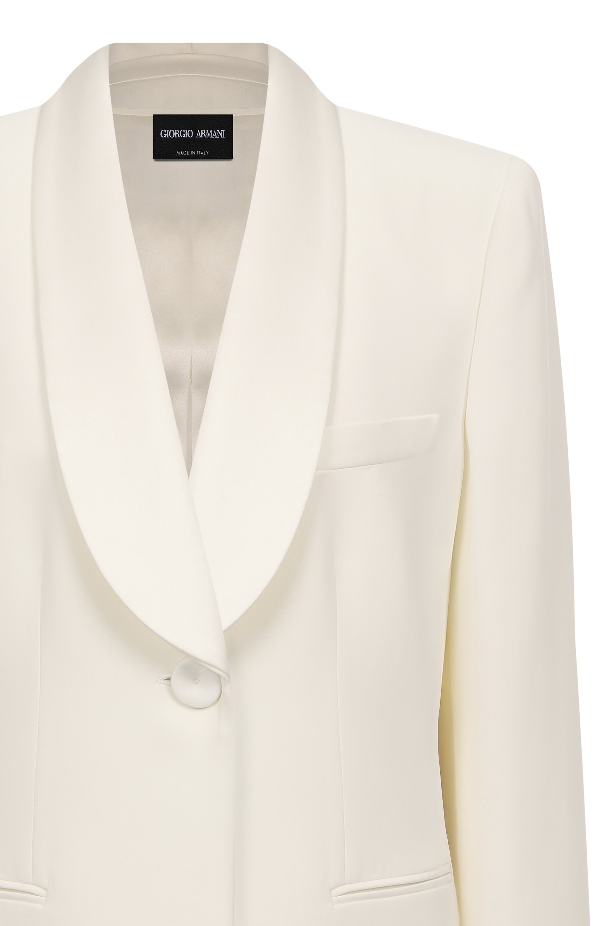 Шелковый жакет GIORGIO ARMANI белого цвета по цене 673000 руб., арт. 8CHAT002/T00EV_1, фото 6 Шелковый жакет GIORGIO ARMANI, арт. 8CHAT002/T00EV_1, фото 6