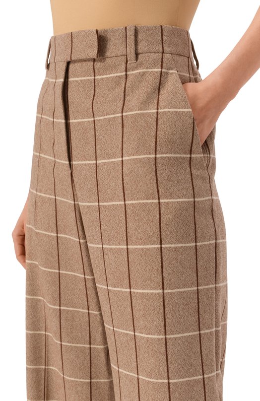 Шерстяные брюки Valentino 7B0RB6S0/9R3 Бежевый  7B0RB6S0/9R3 Фото 5