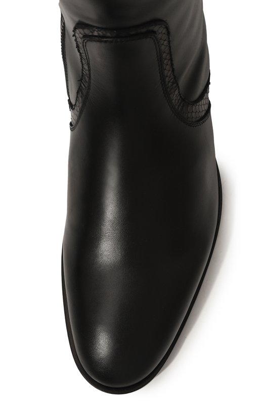 Кожаные сапоги Roberto Cavalli Чёрный, фото 6