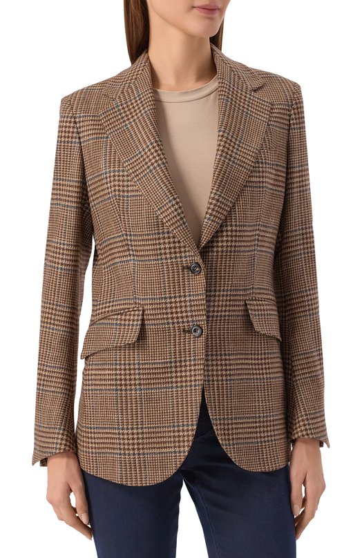 Жакет из шерсти и шелка MVST SDG200/S0734205 Коричневый  SDG200/S0734205 Фото 3