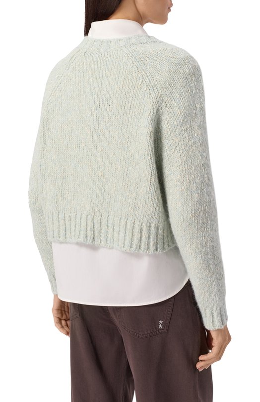 Свитер из хлопка и шерсти Weekend Max Mara AL0A Голубой  AL0A Фото 4
