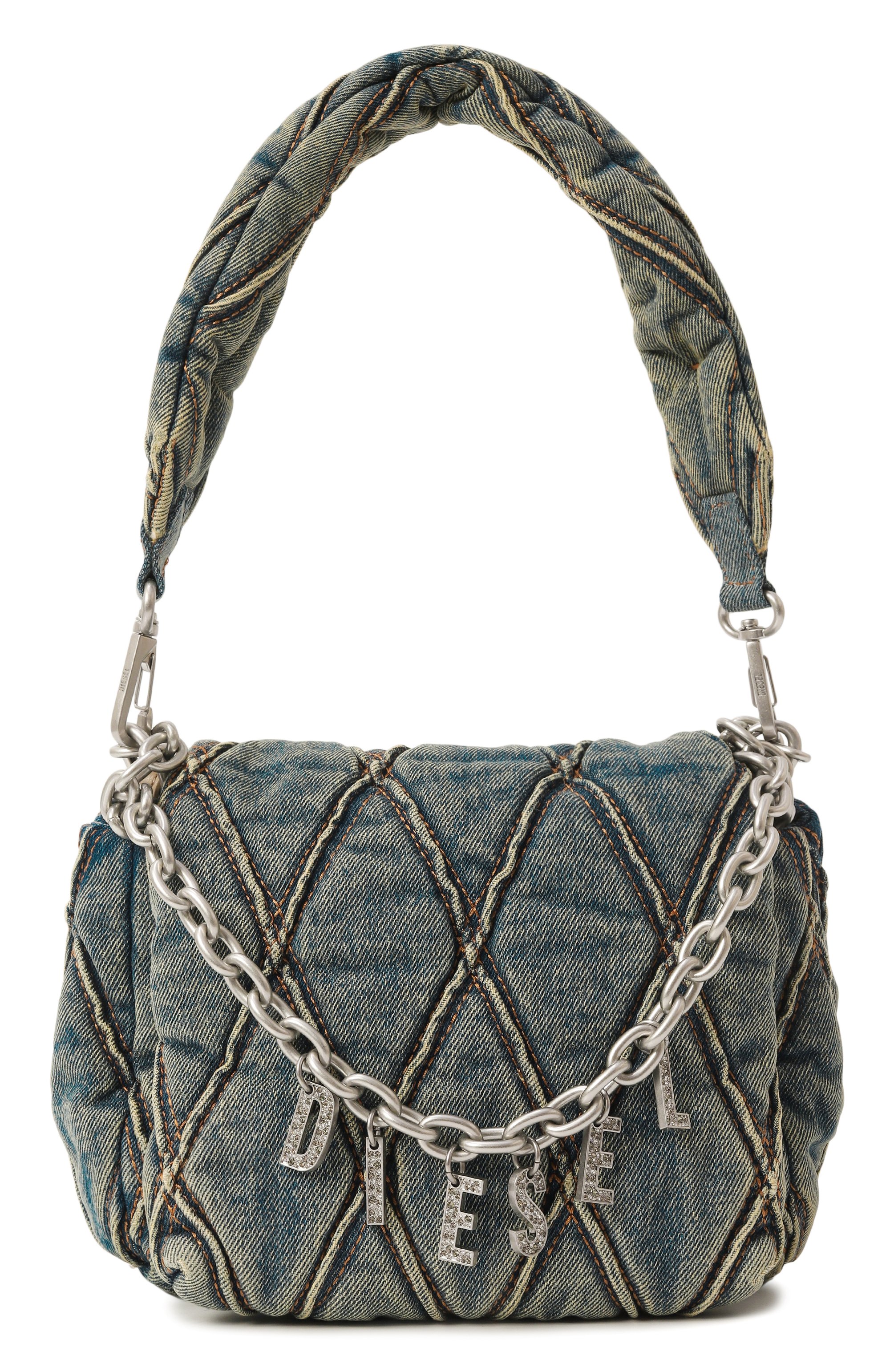 Сумка charm-d small DIESEL тёмно-голубого цвета по цене 43950 руб., арт. X09597/P5570, фото 1 Сумка charm-d small DIESEL, арт. X09597/P5570, фото 1